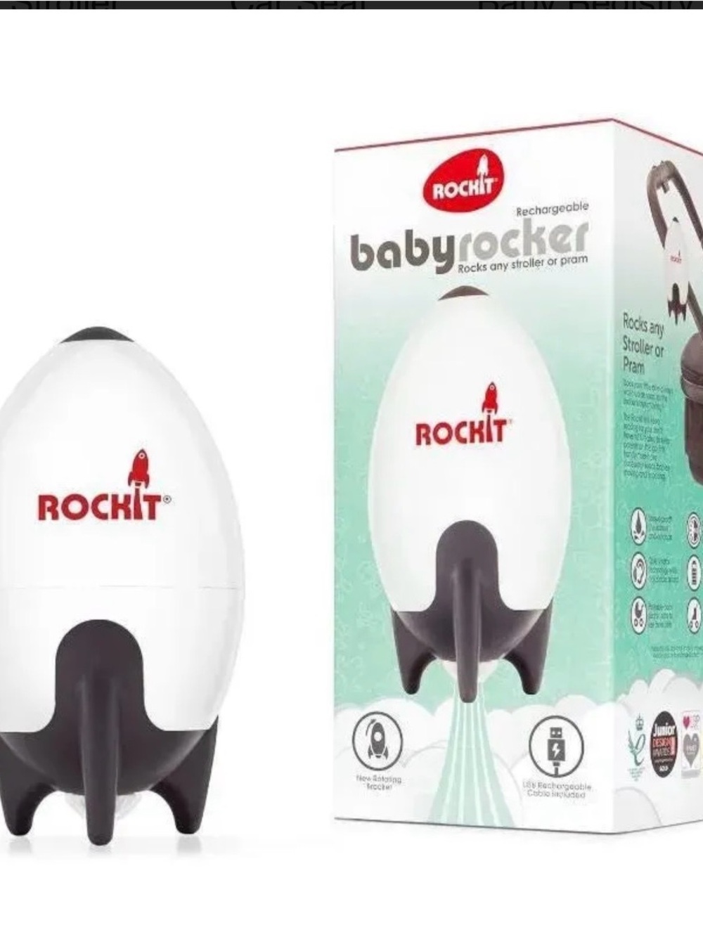Rockit BabyRocker Portable White and Black Infant Soother